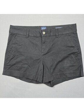 Gap Relaxed Girlfriend Size 10 Black Cotton Blend Shorts Classic Style
